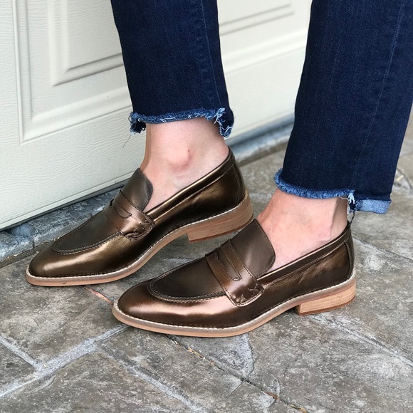 Anthropologie Shoes - Bronze Mexico Made Leather Boyfriend Oxfords